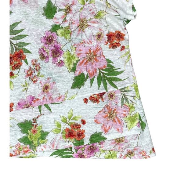 J. Jill Love Linen Flower Garden Tee 2X Lightweight Breathable Summer Vacation - Picture 2 of 11